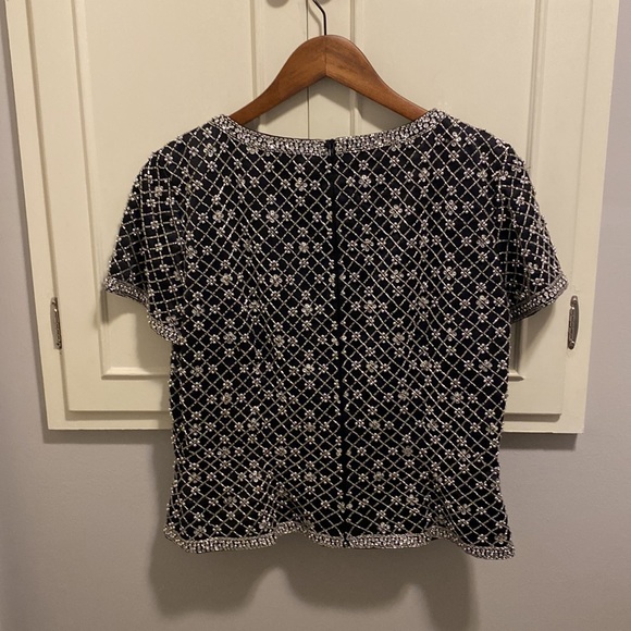 Black and silver sequined/beaded formal top - Picture 5 of 5
